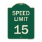 Signmission Designer Series Speed Limit 15 Mph, Green & Tan Heavy-Gauge Aluminum Sign, 24" x 18", G-1824-22879 A-DES-G-1824-22879 - alternate 1